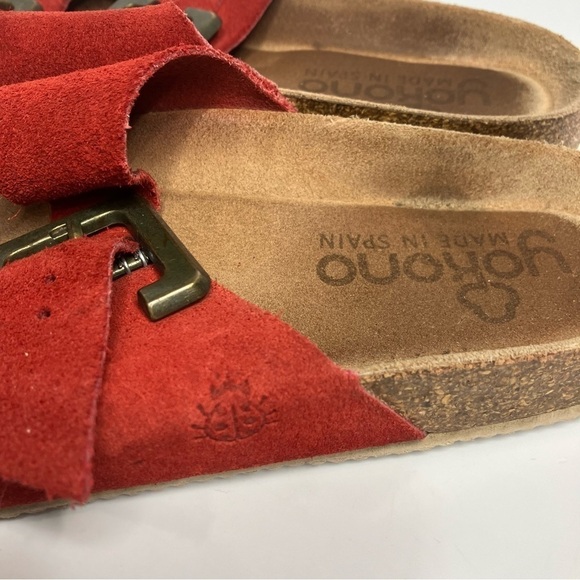 Yokono 2 strap leather sandals made in Spain red leather size 9 - Picture 6 of 10